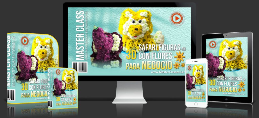 Safari figuras en 3D con Flores para Negocio